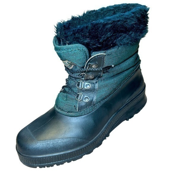 WOMENS SOREL GREEN BLACK RUBBER BOTTOM BOOTS, SIZE 9 - Picture 1 of 7